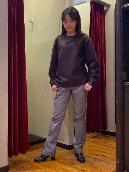 かわぴーさんの「TAKEO KIKUCHI｜【Made in JAPAN】播州織 ヘリンボン ストレート パンツ」を使ったコーディネート