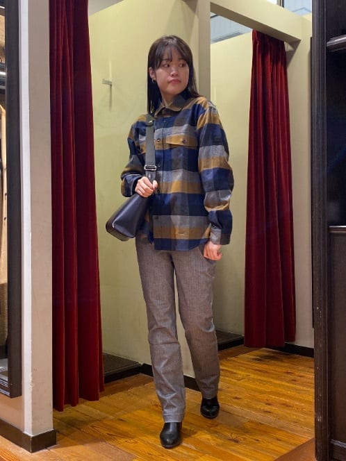 かわぴーさんの「TAKEO KIKUCHI｜【Made in JAPAN】播州織 ヘリンボン ストレート パンツ」を使ったコーディネート