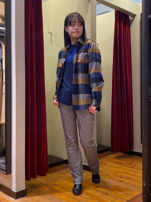 かわぴーさんの「TAKEO KIKUCHI｜【Made in JAPAN】播州織 ヘリンボン ストレート パンツ」を使ったコーディネート