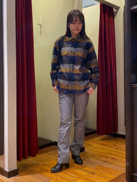 かわぴーさんの「TAKEO KIKUCHI｜【Made in JAPAN】播州織 ヘリンボン ストレート パンツ」を使ったコーディネート