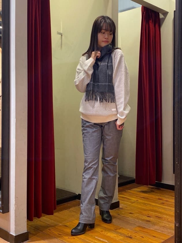 かわぴーさんの「TAKEO KIKUCHI｜【Made in JAPAN】播州織 ヘリンボン ストレート パンツ」を使ったコーディネート
