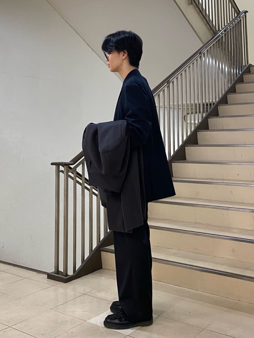 キムラさんの「TAKEO KIKUCHI｜【ウールカシミヤブレンド】ビーバー調 スタンドカラー コート」を使ったコーディネート