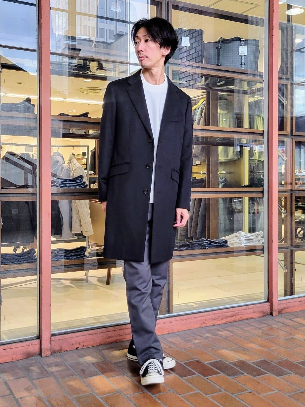 piroyaさんの「TAKEO KIKUCHI｜ウールカシミヤブレンド チェスターコート」を使ったコーディネート