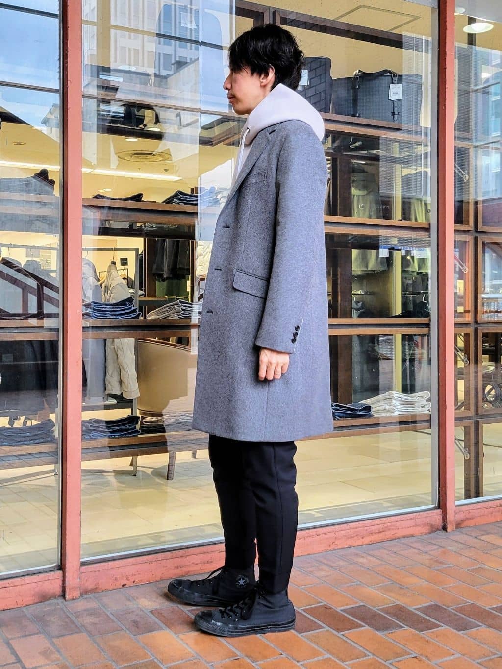 piroyaさんの「TAKEO KIKUCHI｜ウールカシミヤブレンド チェスターコート」を使ったコーディネート