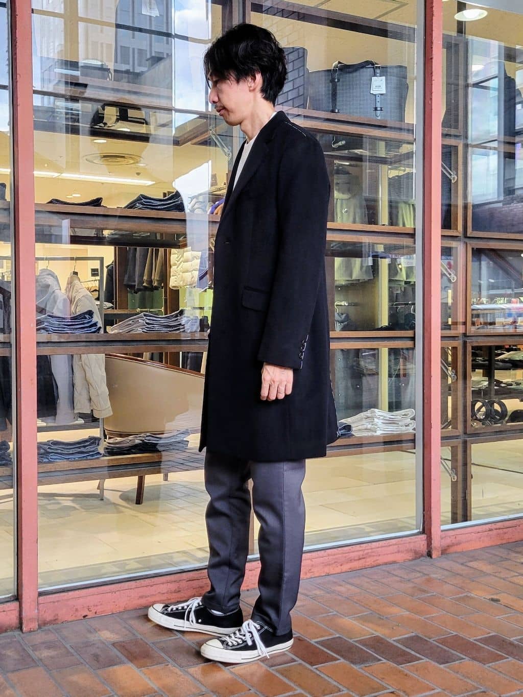 piroyaさんの「TAKEO KIKUCHI｜ウールカシミヤブレンド チェスターコート」を使ったコーディネート