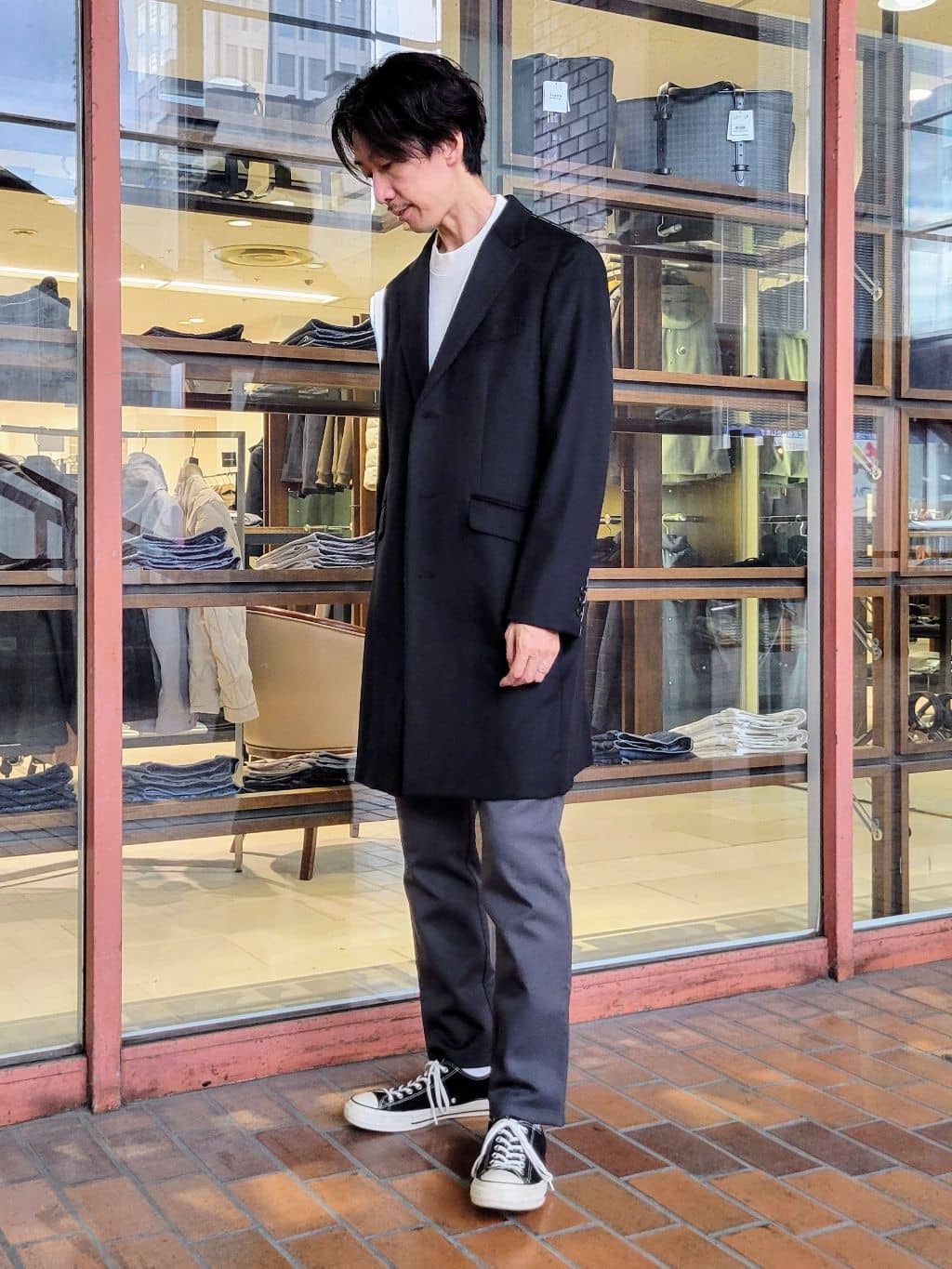 piroyaさんの「TAKEO KIKUCHI｜ウールカシミヤブレンド チェスターコート」を使ったコーディネート