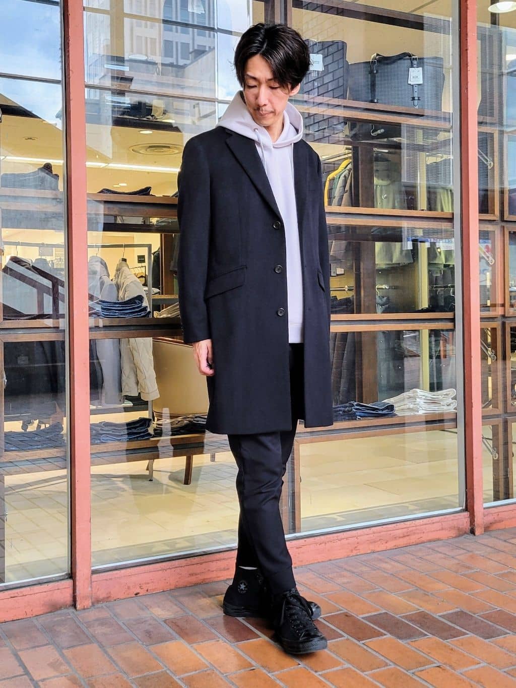 piroyaさんの「TAKEO KIKUCHI｜ウールカシミヤブレンド チェスターコート」を使ったコーディネート