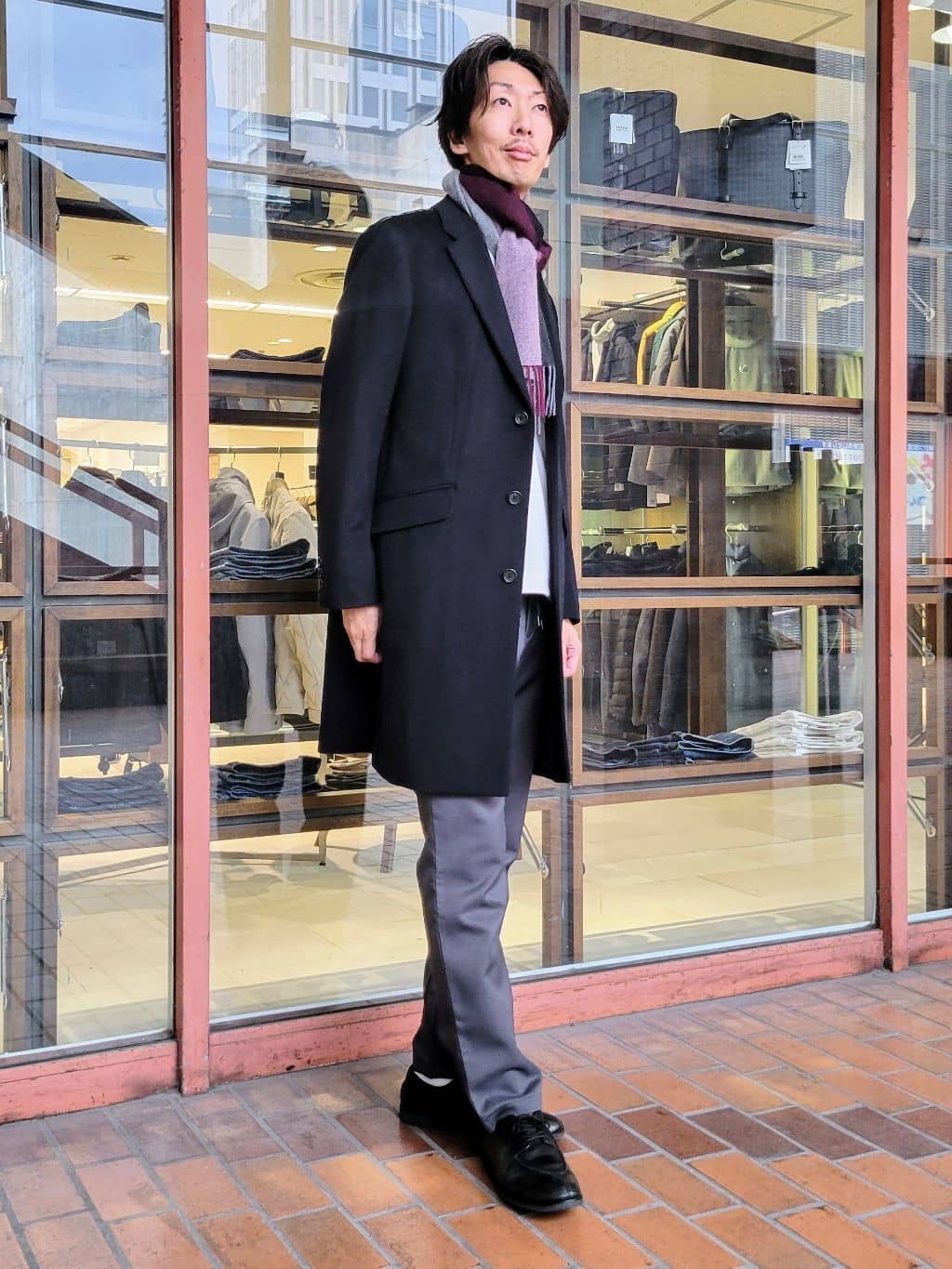 piroyaさんの「TAKEO KIKUCHI｜ウールカシミヤブレンド チェスターコート」を使ったコーディネート