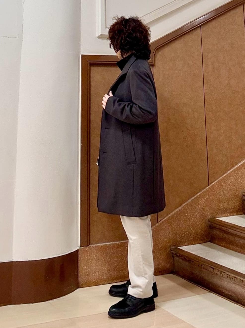 のぐみさんの「TAKEO KIKUCHI｜【ウールカシミヤブレンド】ビーバー調 スタンドカラー コート」を使ったコーディネート