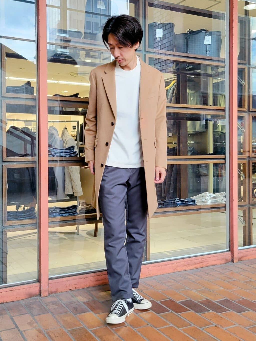 piroyaさんの「TAKEO KIKUCHI｜ウールカシミヤブレンド チェスターコート」を使ったコーディネート