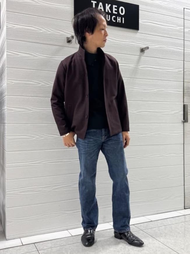 井出恭輔さんの「TAKEO KIKUCHI｜【DOWN FABRIC】ダウンファブリック スタンドカラーブルゾン」を使ったコーディネート