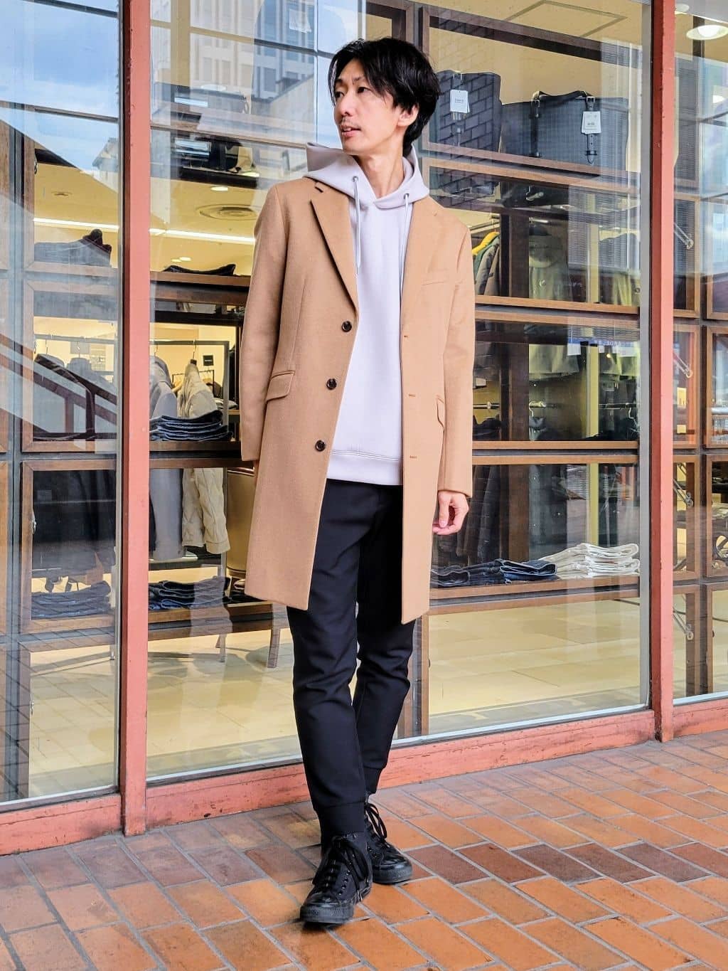 piroyaさんの「TAKEO KIKUCHI｜ウールカシミヤブレンド チェスターコート」を使ったコーディネート