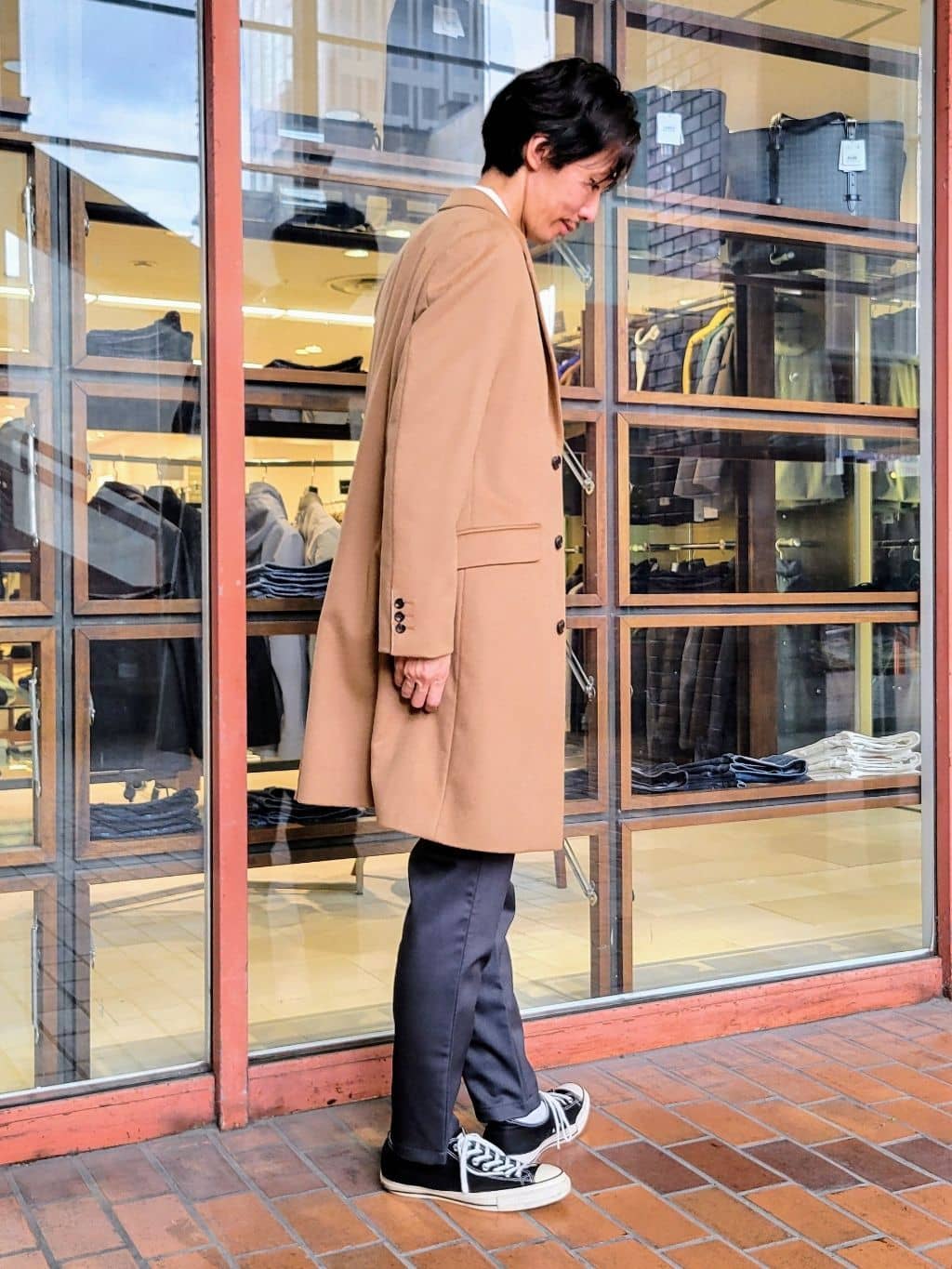 piroyaさんの「TAKEO KIKUCHI｜ウールカシミヤブレンド チェスターコート」を使ったコーディネート