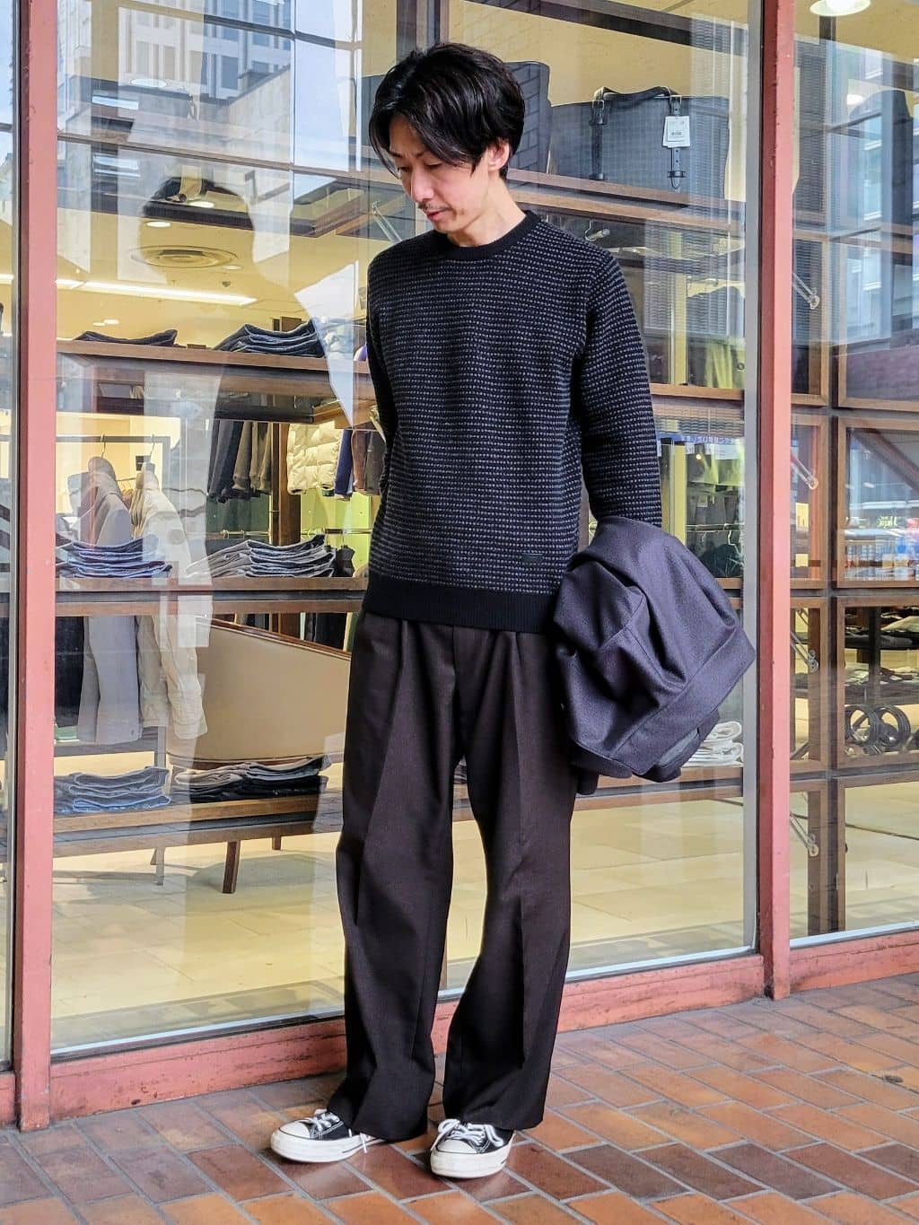 piroyaさんの「TAKEO KIKUCHI｜【DOWN FABRIC】ダウンファブリック スタンドカラーブルゾン」を使ったコーディネート