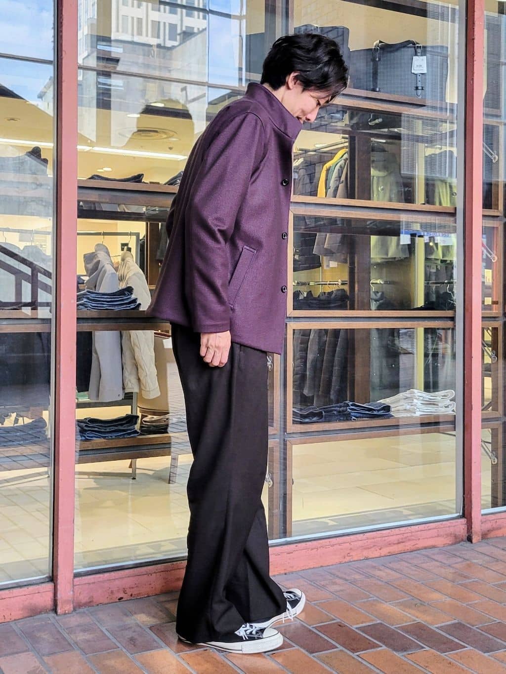 piroyaさんの「TAKEO KIKUCHI｜【DOWN FABRIC】ダウンファブリック スタンドカラーブルゾン」を使ったコーディネート