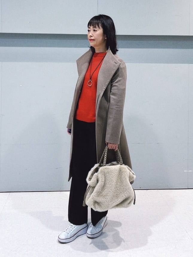 makiさんの「UNTITLED｜【日本製／2WAY衿】スタンドカラー ロングコート」を使ったコーディネート