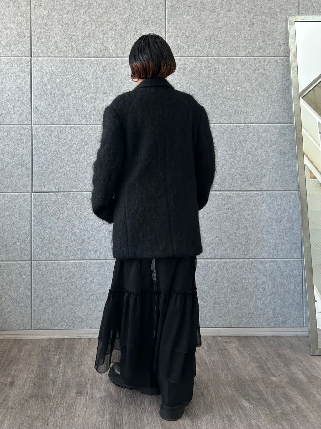 yukoさんの「CODE A｜shaggy jacket coat」を使ったコーディネート