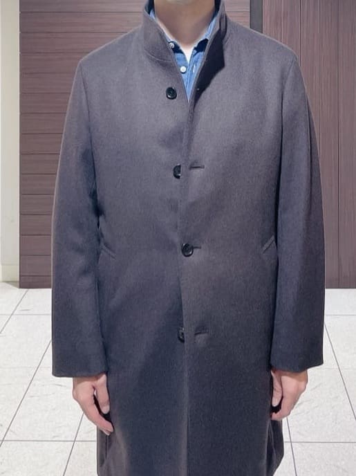 ToyoPさんの「TAKEO KIKUCHI｜【ウールカシミヤブレンド】ビーバー調 スタンドカラー コート」を使ったコーディネート
