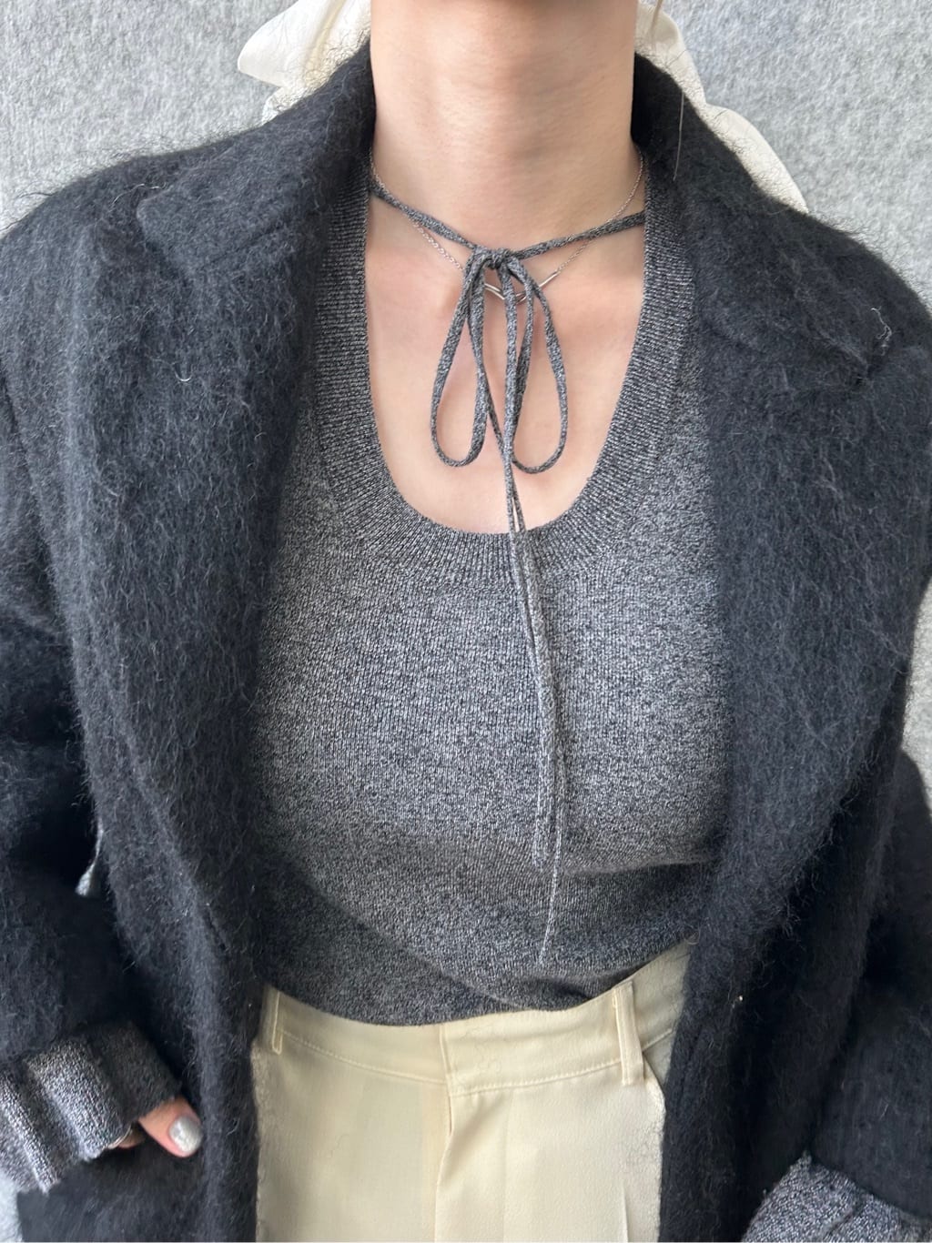 honoka Aさんの「CODE A｜shaggy jacket coat」を使ったコーディネート