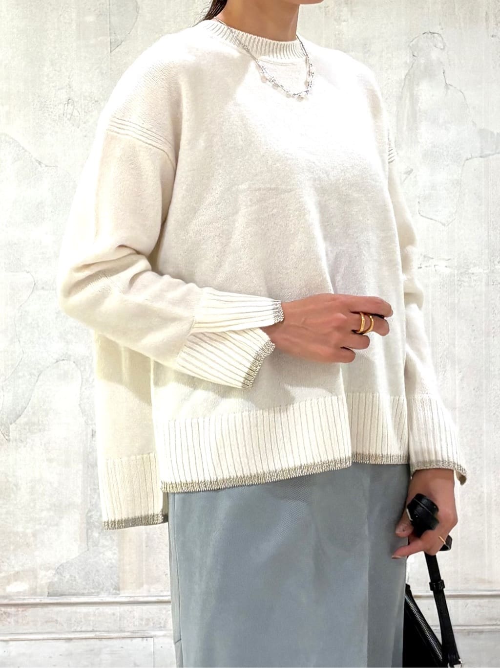 YUさんの「INDIVI｜◆ランダム淡水パール2連ネックレス」を使ったコーディネート