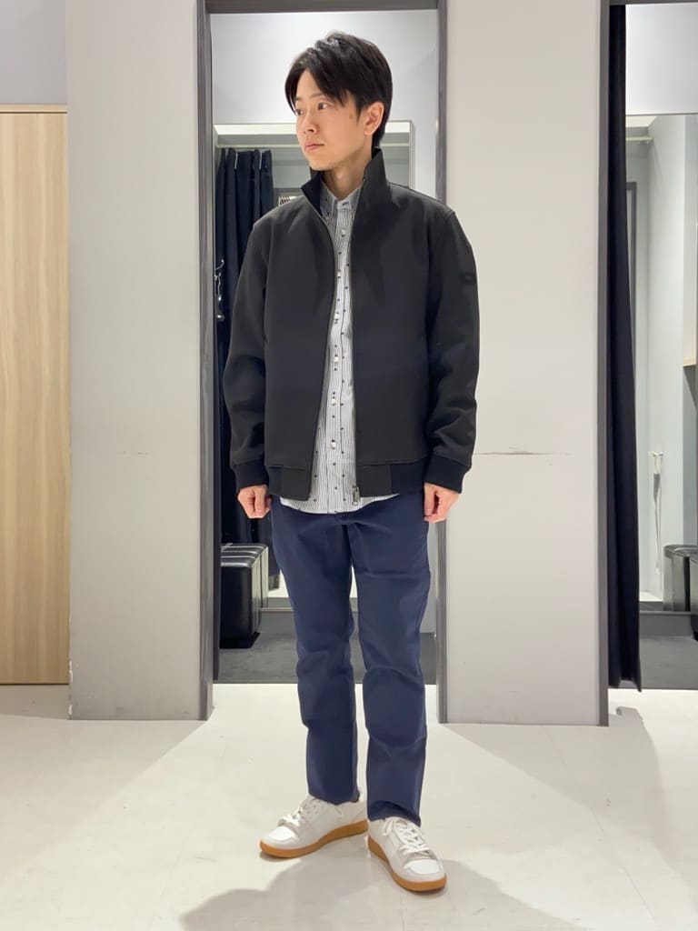 わいずみさんの「TAKEO KIKUCHI｜ハットモチーフ ジャカード ストライプ シャツ」を使ったコーディネート