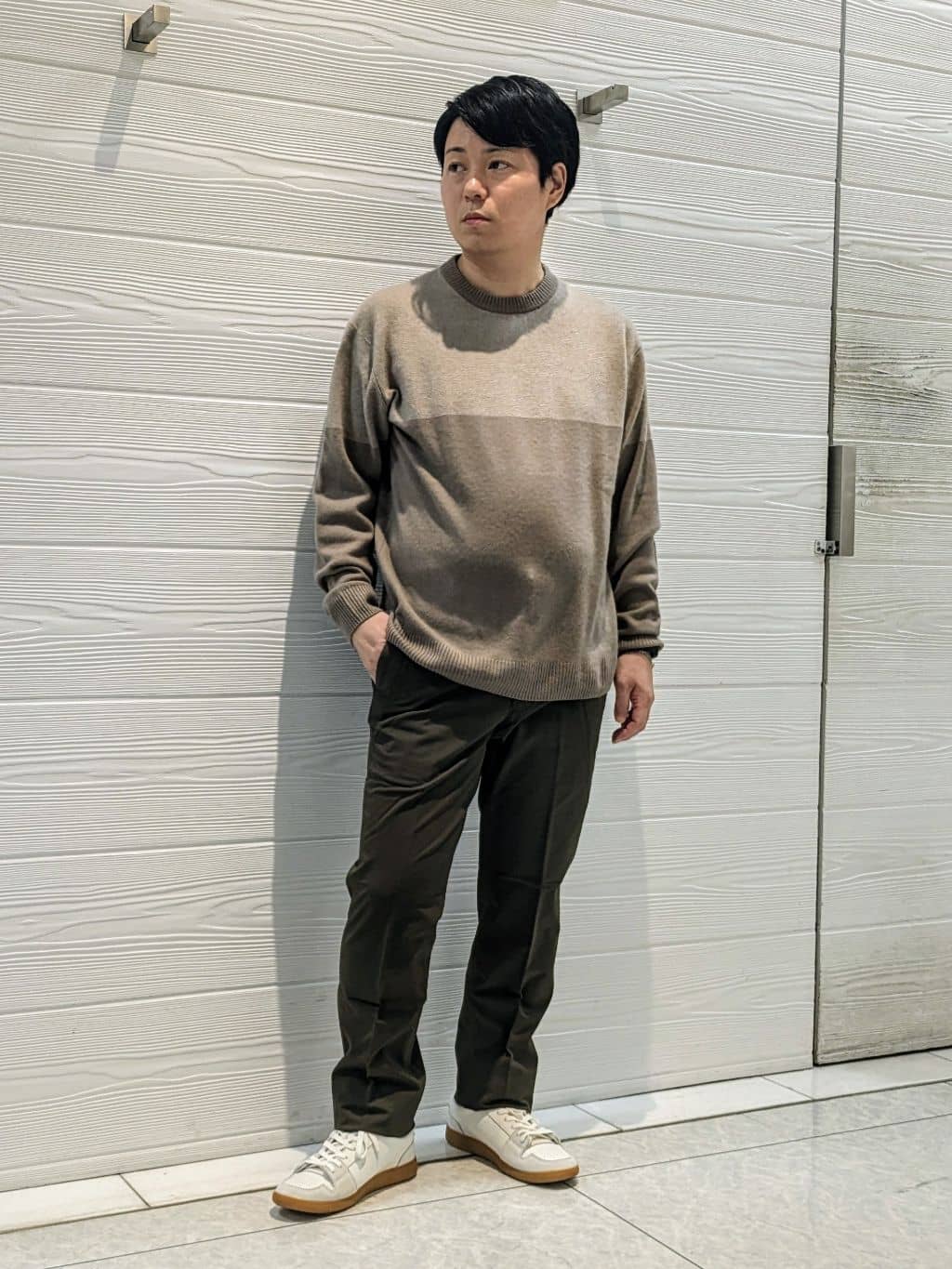 かずさんの「TAKEO KIKUCHI｜【ウールカシミヤブレンド】ビーバー調 スタンドカラー コート」を使ったコーディネート