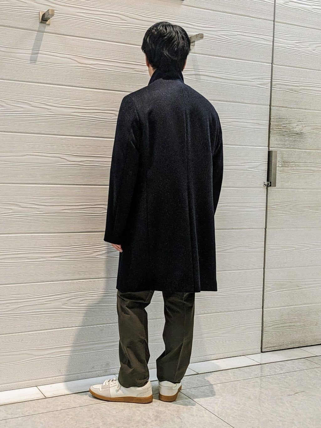 かずさんの「TAKEO KIKUCHI｜【ウールカシミヤブレンド】ビーバー調 スタンドカラー コート」を使ったコーディネート