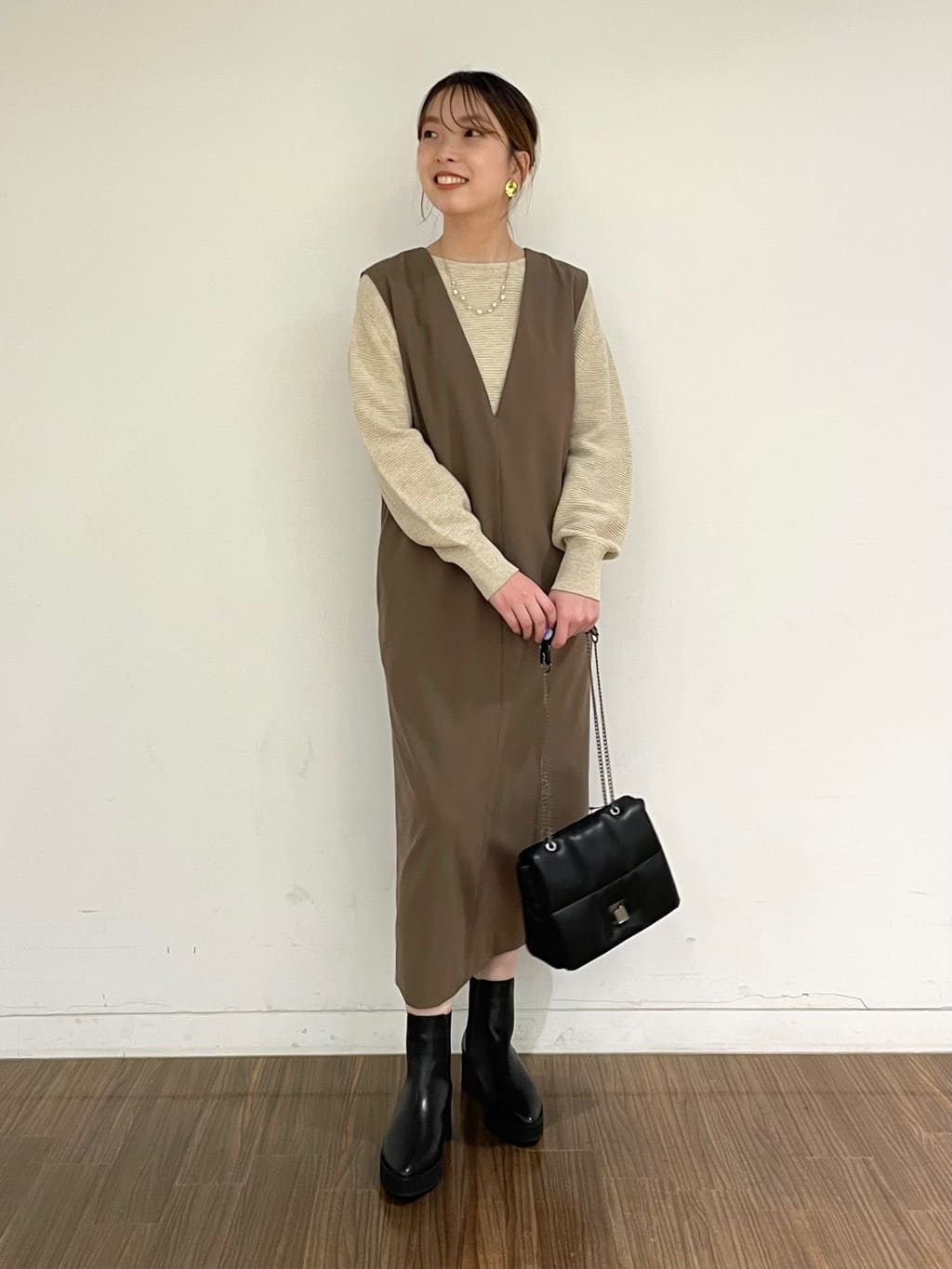 ねねさんの「INDIVI｜◆ランダム淡水パール2連ネックレス」を使ったコーディネート
