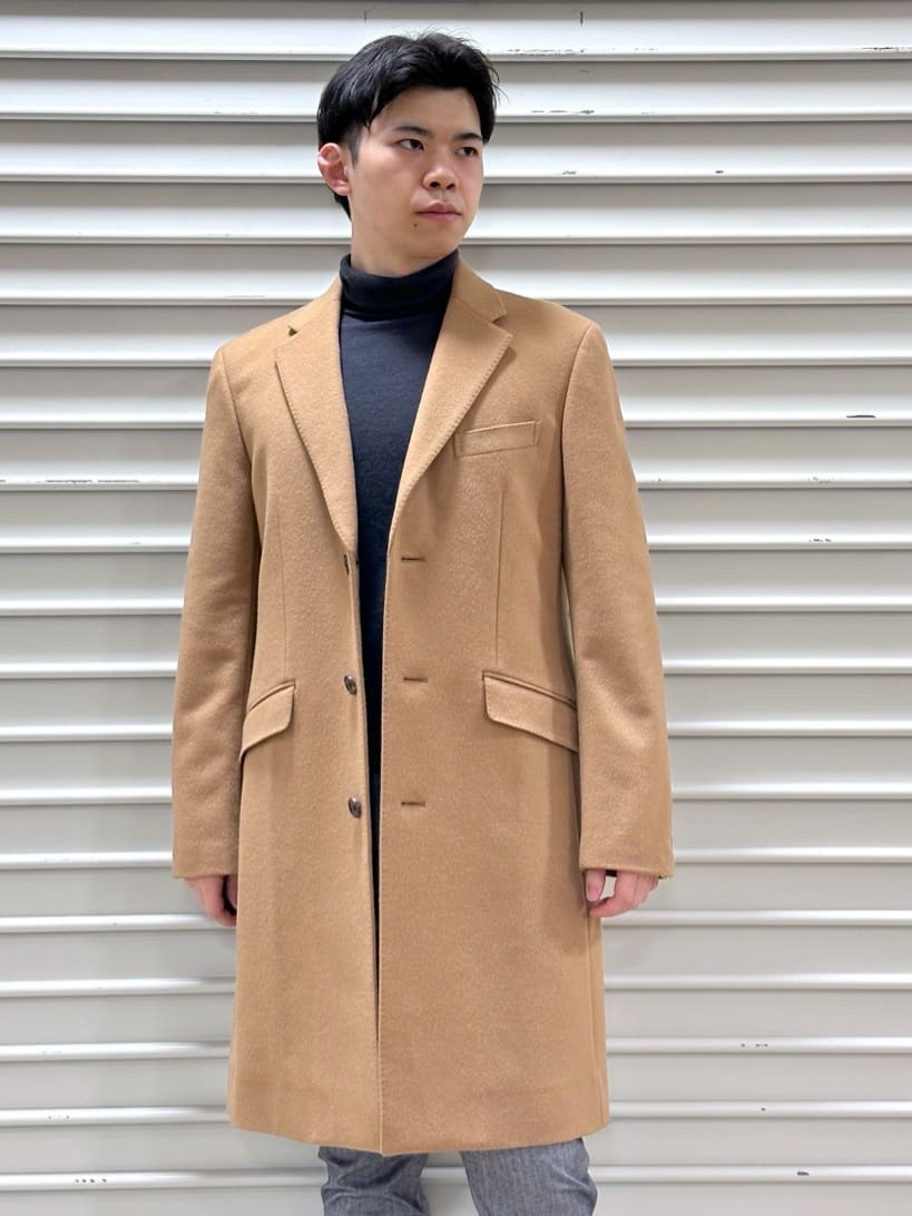 イッシーさんの「TAKEO KIKUCHI｜ウールカシミヤブレンド チェスターコート」を使ったコーディネート
