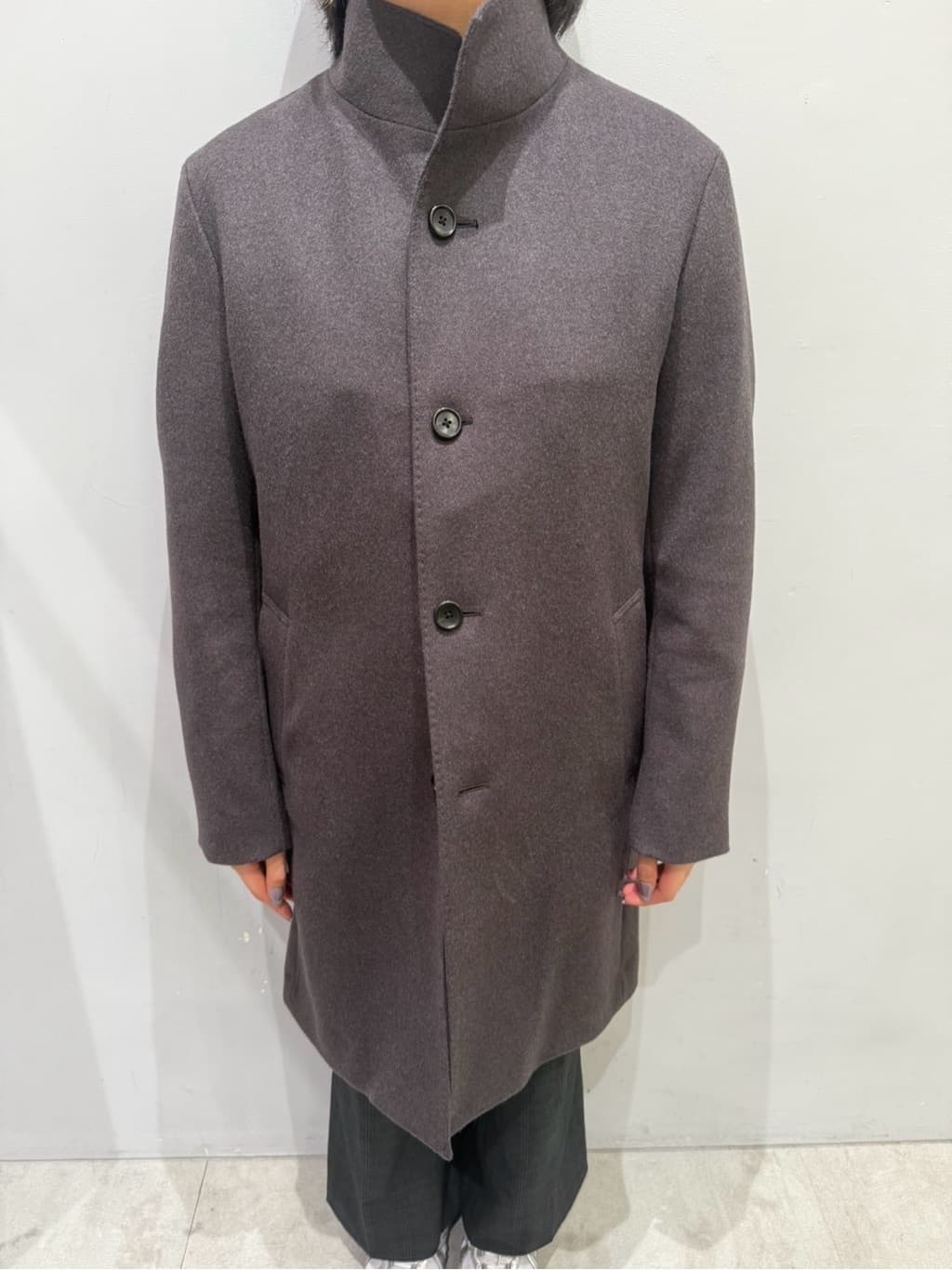 ユウナさんの「TAKEO KIKUCHI｜【ウールカシミヤブレンド】ビーバー調 スタンドカラー コート」を使ったコーディネート