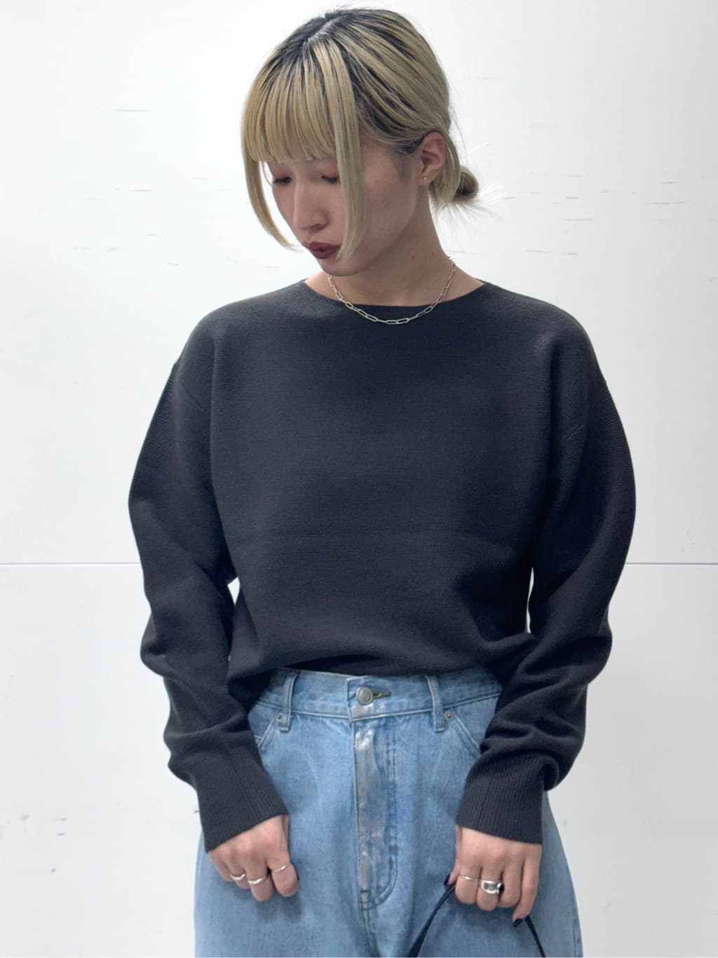 omaさんの「THE SHOP TK｜◆【毛玉になりにくい/蓄熱性】春色_美人ガーターニット/洗える/体形カバー」を使ったコーディネート