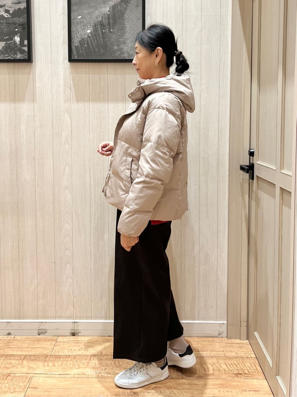 youさんの「SHOO･LA･RUE｜◆【洗える/ちくちくしにくい/静電気軽減】スウェットライク ハイネックニット」を使ったコーディネート
