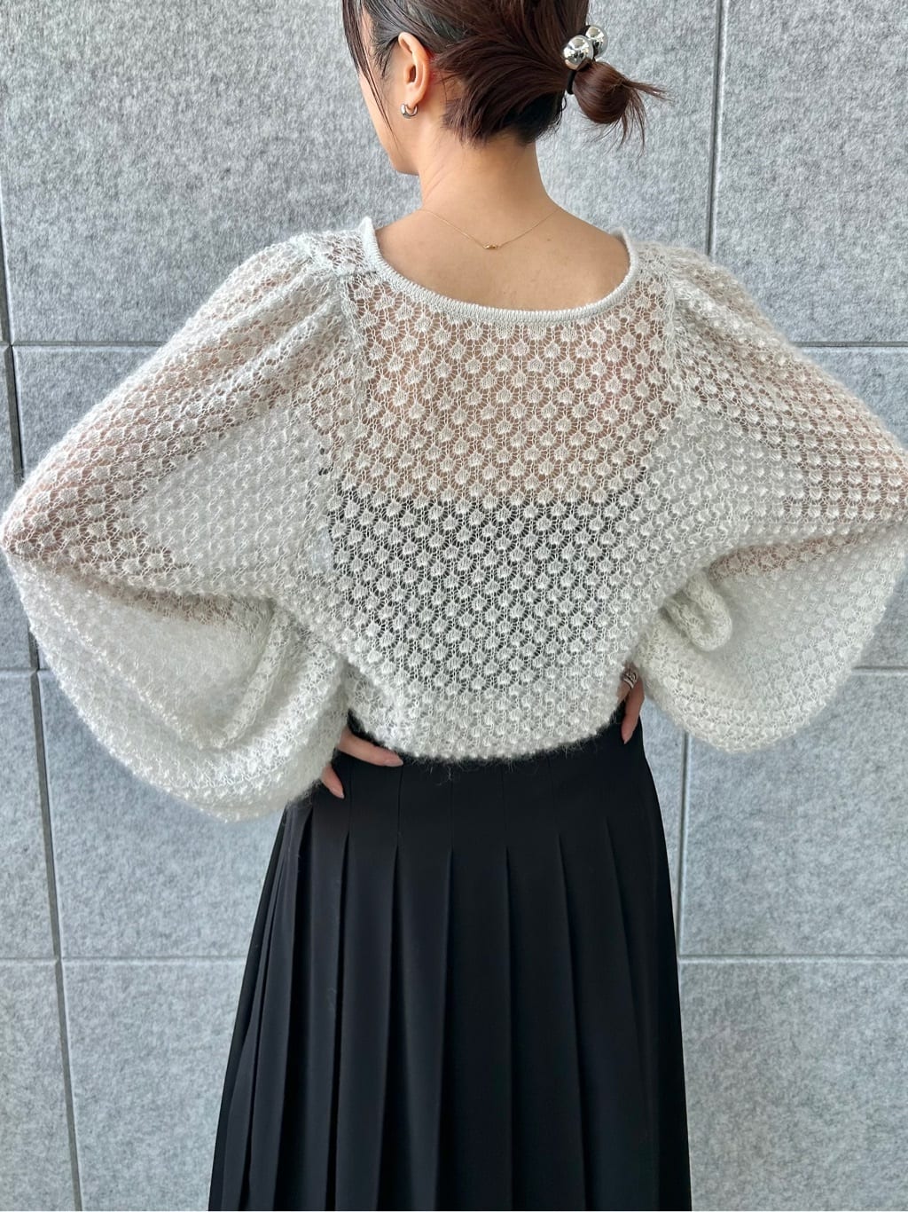 harunaさんの「CODE A｜2way sheer mohair pullover」を使ったコーディネート