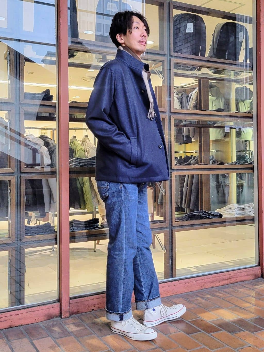 piroyaさんの「TAKEO KIKUCHI｜【DOWN FABRIC】ダウンファブリック スタンドカラーブルゾン」を使ったコーディネート