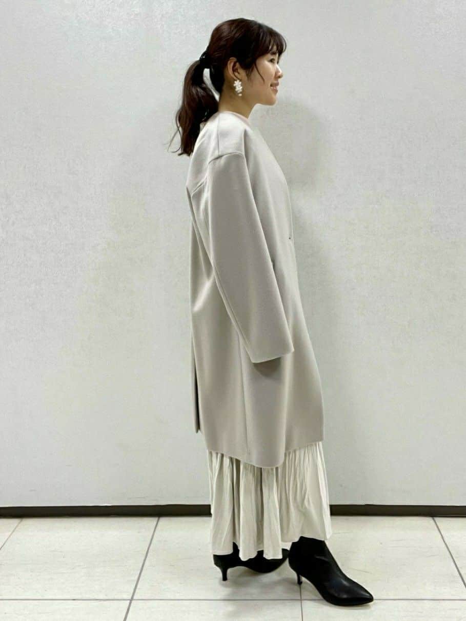 Mさんの「UNTITLED｜【日本製／通勤／フォーマル】カシミヤ混ノーカラーコート」を使ったコーディネート