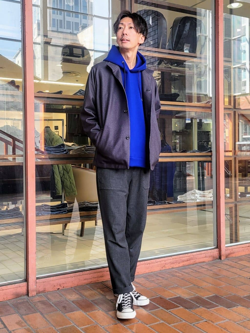piroyaさんの「TAKEO KIKUCHI｜【DOWN FABRIC】ダウンファブリック スタンドカラーブルゾン」を使ったコーディネート