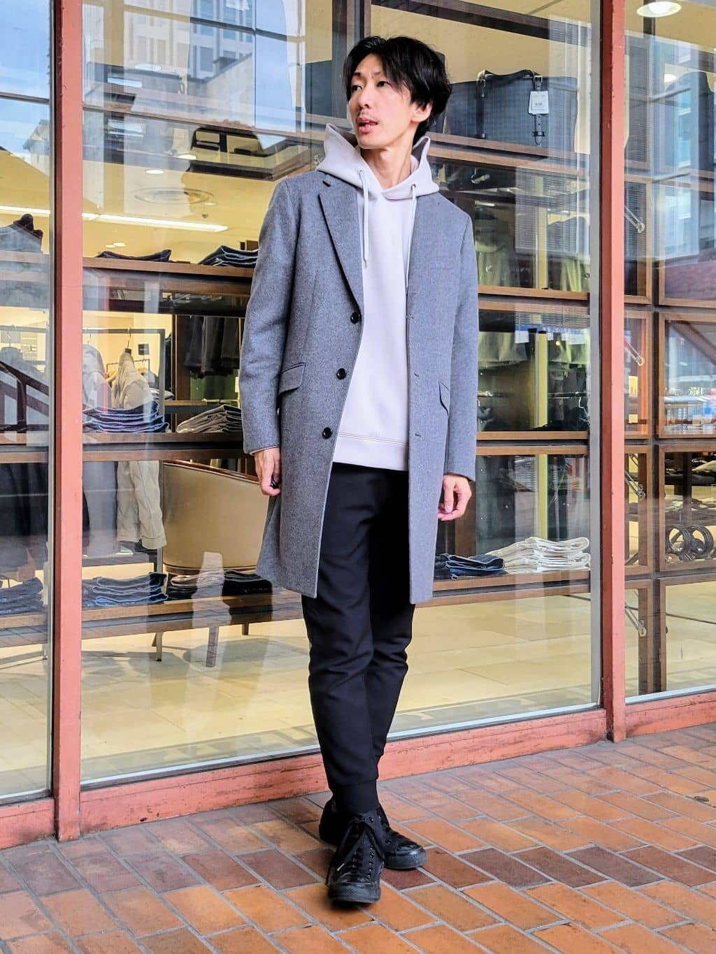 piroyaさんの「TAKEO KIKUCHI｜ウールカシミヤブレンド チェスターコート」を使ったコーディネート
