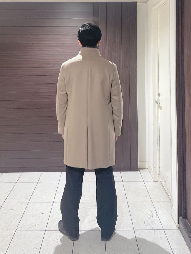ToyoPさんの「TAKEO KIKUCHI｜【ウールカシミヤブレンド】ビーバー調 スタンドカラー コート」を使ったコーディネート