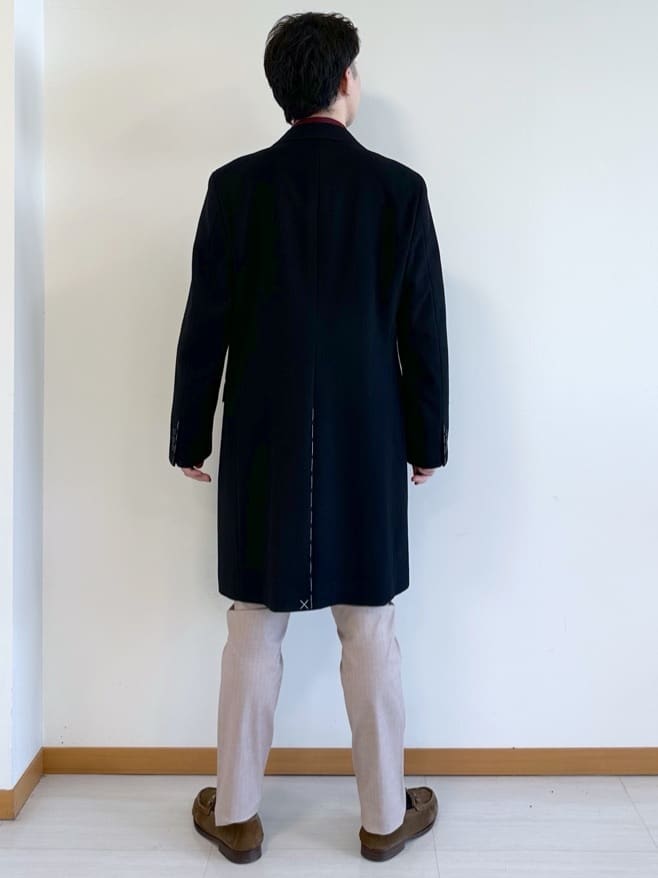 イッシーさんの「TAKEO KIKUCHI｜ウールカシミヤブレンド チェスターコート」を使ったコーディネート