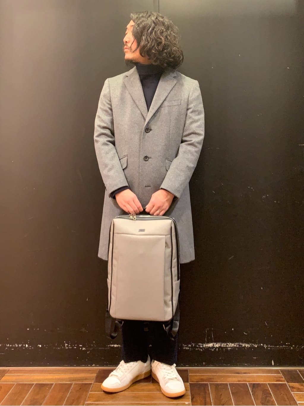 木村剛さんの「TAKEO KIKUCHI｜ウールカシミヤブレンド チェスターコート」を使ったコーディネート