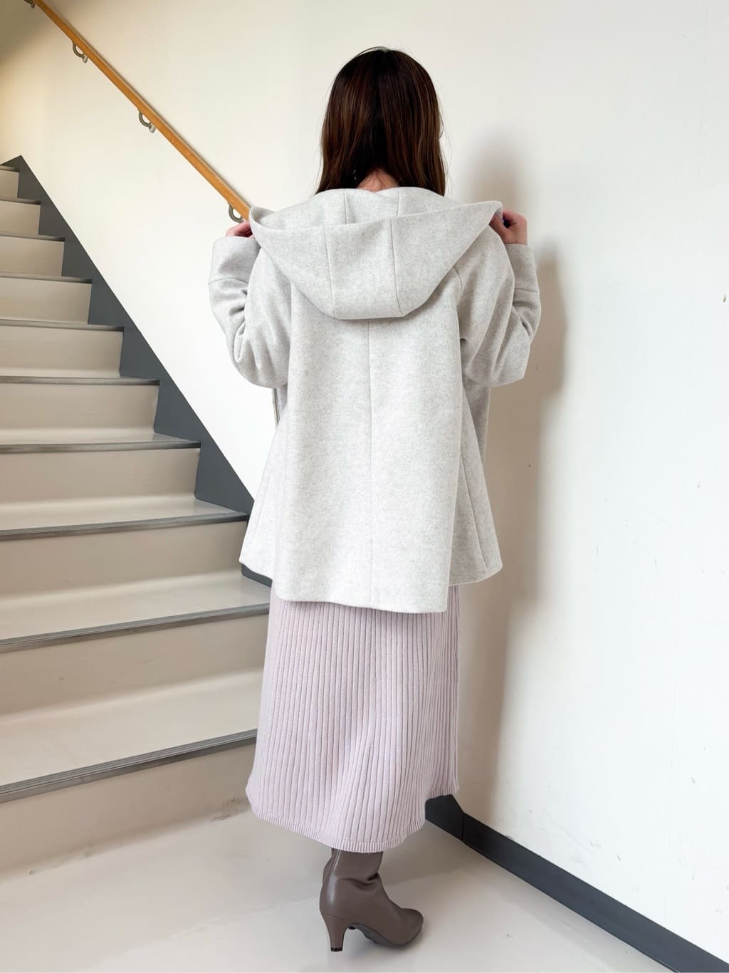 momoさんの「grove｜◆フーデットミドルコート」を使ったコーディネート