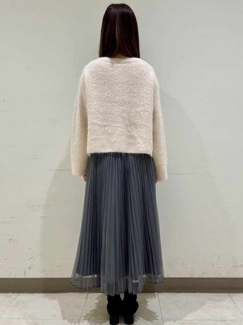 ななさんの「OPAQUE.CLIP｜◆《通勤対応》チュールプリーツフレアスカート【洗濯機洗い可】」を使ったコーディネート
