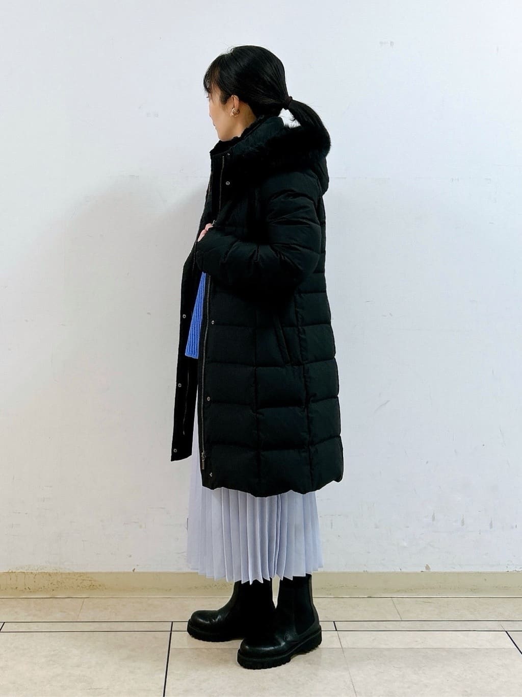 hattoriさんの「INDIVI｜◆【洗える／コットン混】アシメデザインニット」を使ったコーディネート