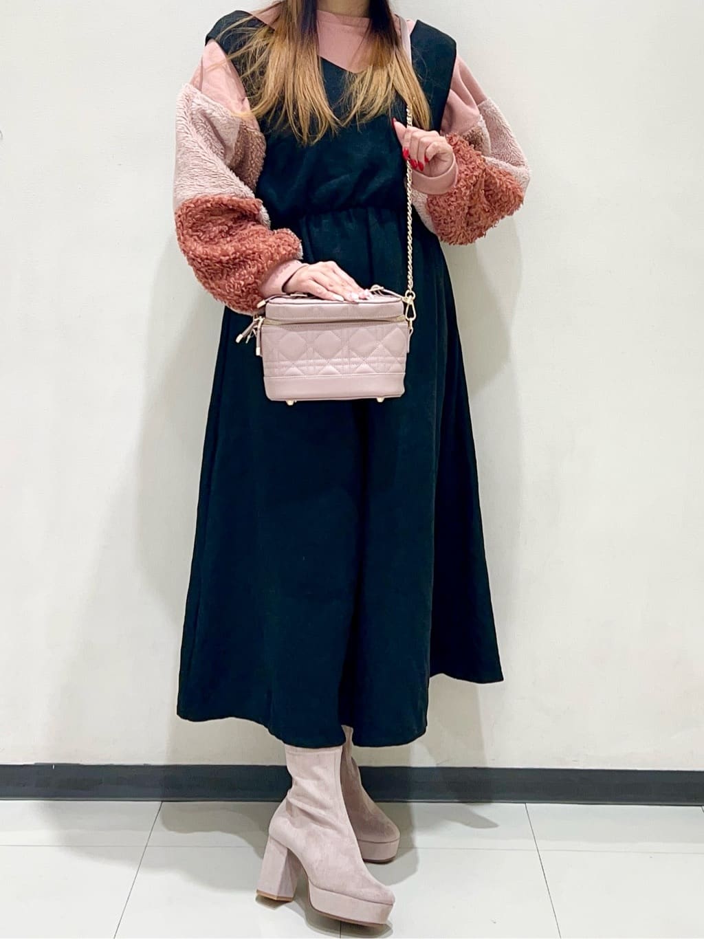 かなぴぃさんの「ESPERANZA｜キルティングバニティ3WAYショルダー」を使ったコーディネート
