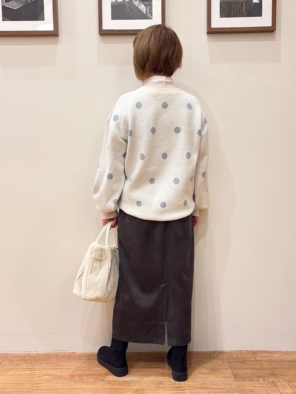 ダー子さんの「SHOO･LA･RUE｜◆【洗える/S-LL】 ドット柄が目を惹く ゆったりジャカードニット」を使ったコーディネート