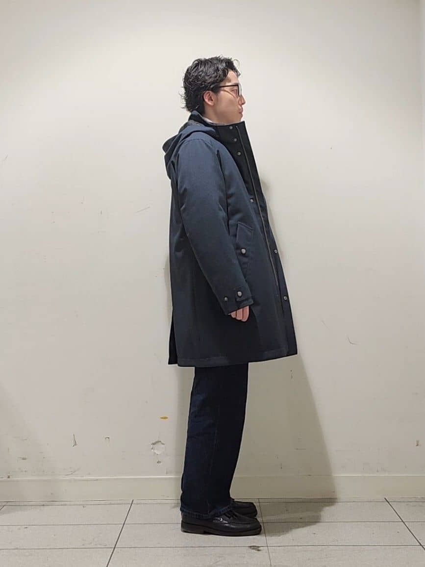Maedaさんの「TAKEO KIKUCHI｜【3WAY】ハウンズトゥース ダウンライナー コート」を使ったコーディネート