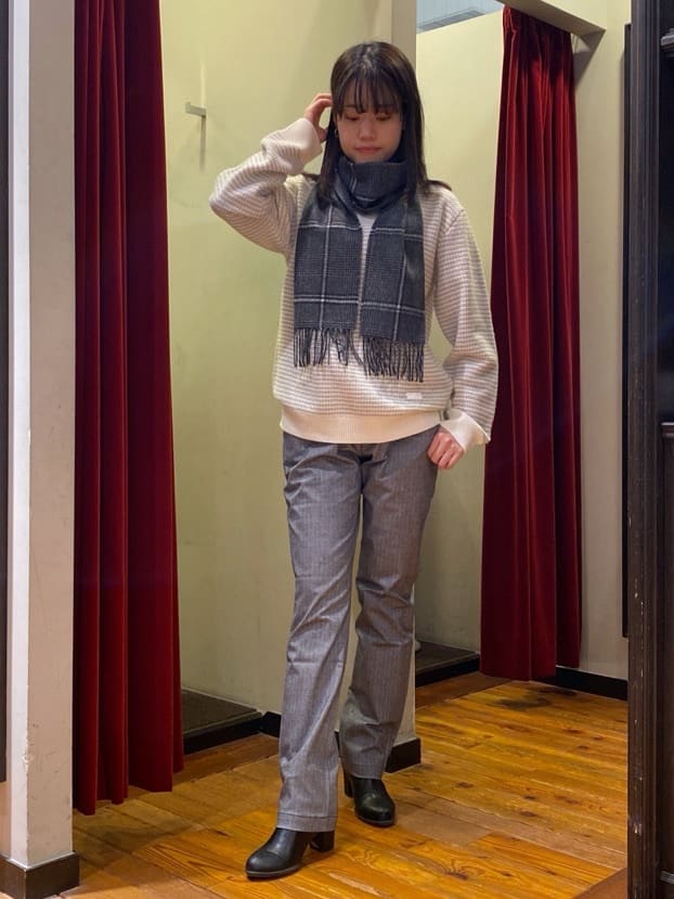 かわぴーさんの「TAKEO KIKUCHI｜【Made in JAPAN】播州織 ヘリンボン ストレート パンツ」を使ったコーディネート