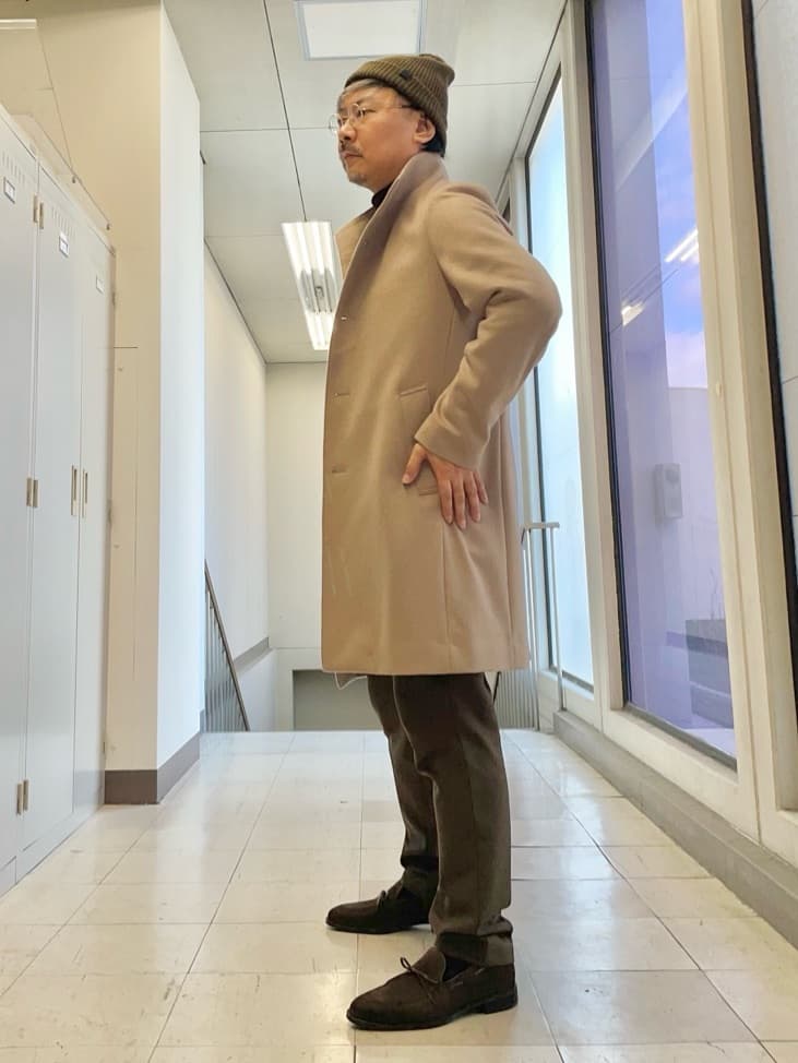 MAKOTO AIさんの「TAKEO KIKUCHI｜【ウールカシミヤブレンド】ビーバー調 スタンドカラー コート」を使ったコーディネート
