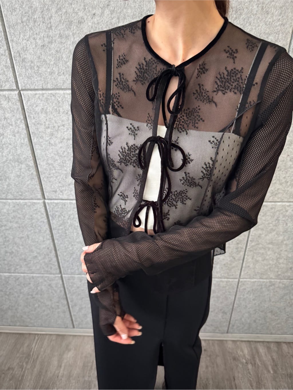 designer yukaさんの「CODE A｜slit jersey skirt」を使ったコーディネート