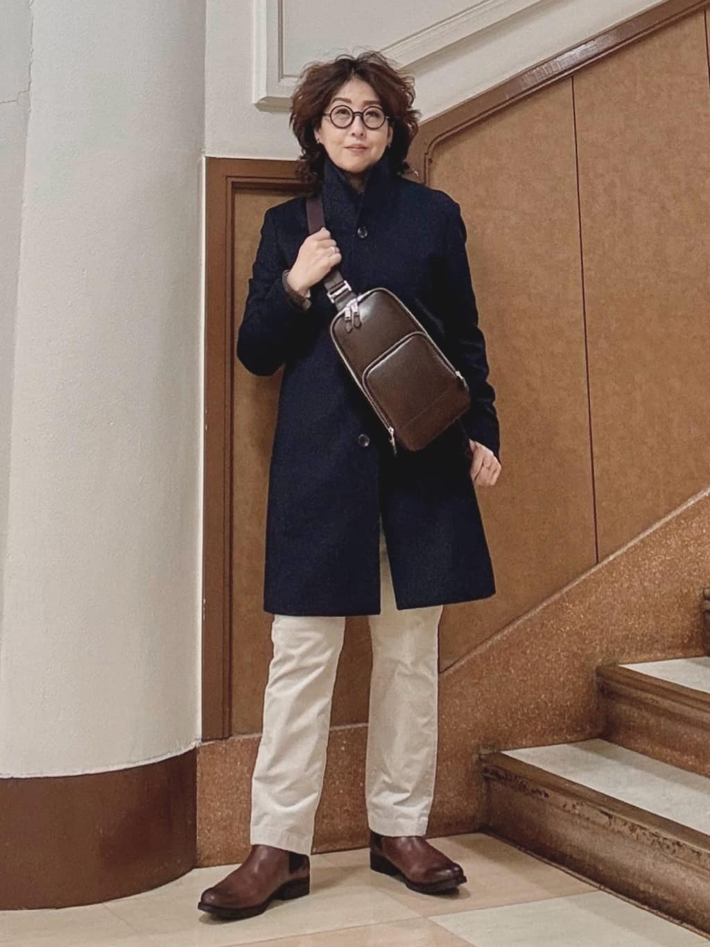 のぐみさんの「TAKEO KIKUCHI｜【ウールカシミヤブレンド】ビーバー調 スタンドカラー コート」を使ったコーディネート
